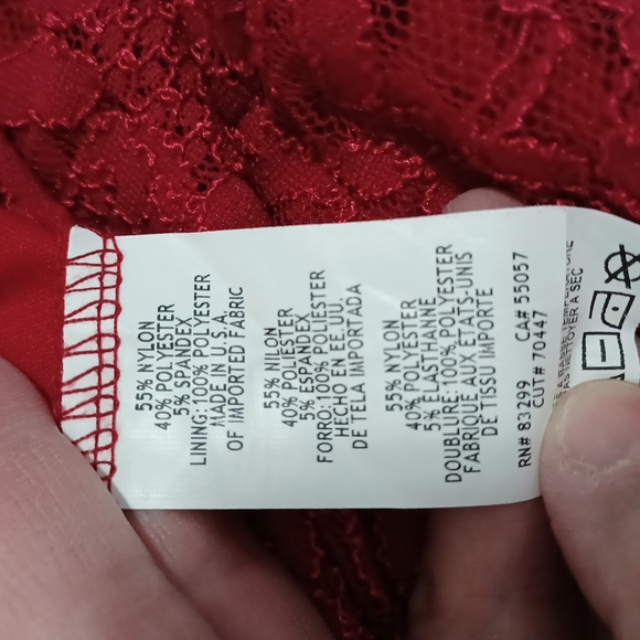 Red Lace Long Sleeved Dress - Picture 6 of 6